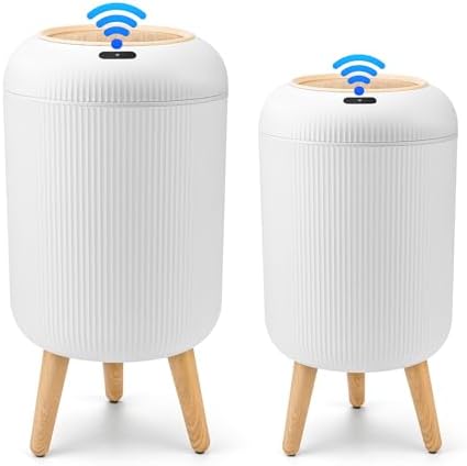 Automatic Trash Can 2-Pack, 12L + 10L, White