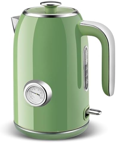 Electric Kettle 1.7L Stainless Steel, Green