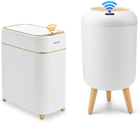 Smart Sensor Trash Can Set of 2, White
